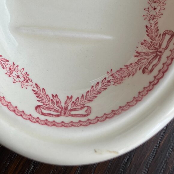 Vintage Mason’s Red & Ivory Crabtree & Evelyn London Soap Dish (Made In England) - Picture 5 of 8